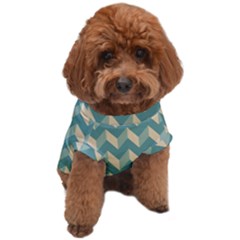 Modern Retro Chevron Patchwork Pattern Dog T-shirt by GardenOfOphir