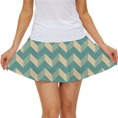 Modern Retro Chevron Patchwork Pattern Women s Skort