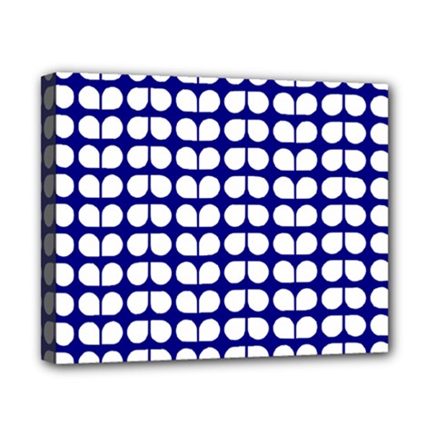 Blue And White Leaf Pattern Canvas 10  X 8  (stretched) by GardenOfOphir