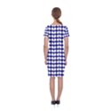 Blue And White Leaf Pattern Classic Short Sleeve Midi Dress View2