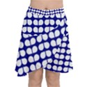 Blue And White Leaf Pattern Chiffon Wrap Front Skirt View1