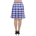 Blue And White Leaf Pattern Chiffon Wrap Front Skirt View2