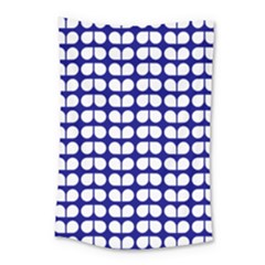 Blue And White Leaf Pattern Small Tapestry by GardenOfOphir