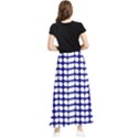 Blue And White Leaf Pattern Maxi Chiffon Skirt View2