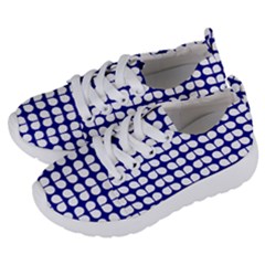 Blue And White Leaf Pattern Kids  Lightweight Sports Shoes by GardenOfOphir