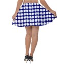 Blue And White Leaf Pattern Velvet Skater Skirt View2