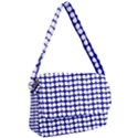 Blue And White Leaf Pattern Courier Bag View1