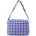 Blue And White Leaf Pattern Courier Bag View3