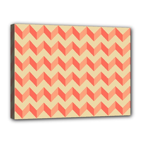 Modern Retro Chevron Patchwork Pattern Canvas 16  X 12  (stretched) by GardenOfOphir