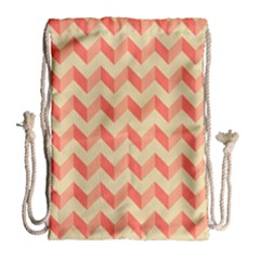 Modern Retro Chevron Patchwork Pattern Drawstring Bag (large) by GardenOfOphir