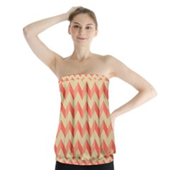 Modern Retro Chevron Patchwork Pattern Strapless Top by GardenOfOphir