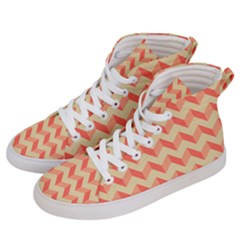 Modern Retro Chevron Patchwork Pattern Men s Hi-top Skate Sneakers by GardenOfOphir