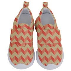 Modern Retro Chevron Patchwork Pattern Kids  Velcro No Lace Shoes by GardenOfOphir