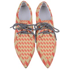 Modern Retro Chevron Patchwork Pattern Pointed Oxford Shoes by GardenOfOphir