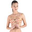 Modern Retro Chevron Patchwork Pattern Tie Up Cut Bikini Top View1