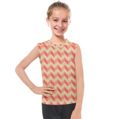 Modern Retro Chevron Patchwork Pattern Kids  Mesh Tank Top by GardenOfOphir