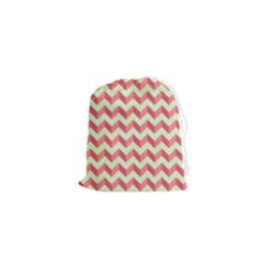 Modern Retro Chevron Patchwork Pattern Drawstring Pouch (xs) by GardenOfOphir