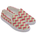 Modern Retro Chevron Patchwork Pattern Men s Canvas Slip Ons View3