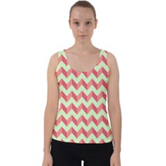 Modern Retro Chevron Patchwork Pattern Velvet Tank Top by GardenOfOphir