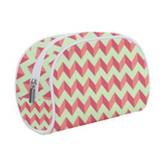 Modern Retro Chevron Patchwork Pattern Make Up Case (small) by GardenOfOphir