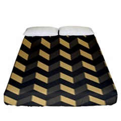 Modern Retro Chevron Patchwork Pattern Fitted Sheet (king Size) by GardenOfOphir