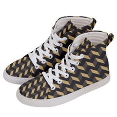 Modern Retro Chevron Patchwork Pattern Women s Hi-top Skate Sneakers by GardenOfOphir