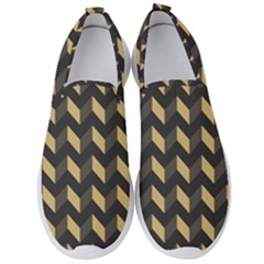 Modern Retro Chevron Patchwork Pattern Men s Slip On Sneakers by GardenOfOphir