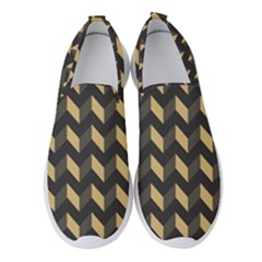 Modern Retro Chevron Patchwork Pattern Women s Slip On Sneakers by GardenOfOphir