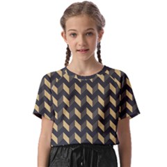 Modern Retro Chevron Patchwork Pattern Kids  Basic Tee by GardenOfOphir