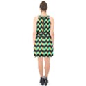 Modern Retro Chevron Patchwork Pattern Halter Collar Waist Tie Chiffon Dress View2