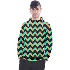 Modern Retro Chevron Patchwork Pattern Men s Pullover Hoodie