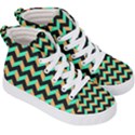 Modern Retro Chevron Patchwork Pattern Kids  Hi-Top Skate Sneakers View3