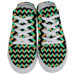 Modern Retro Chevron Patchwork Pattern Half Slippers by GardenOfOphir