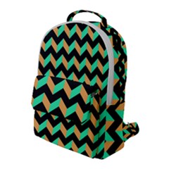 Modern Retro Chevron Patchwork Pattern Flap Pocket Backpack (large) by GardenOfOphir