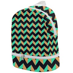 Modern Retro Chevron Patchwork Pattern Zip Bottom Backpack by GardenOfOphir