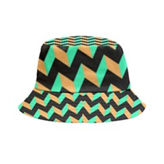 Modern Retro Chevron Patchwork Pattern Inside Out Bucket Hat by GardenOfOphir