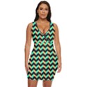 Modern Retro Chevron Patchwork Pattern Draped Bodycon Dress View1