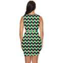 Modern Retro Chevron Patchwork Pattern Draped Bodycon Dress View4