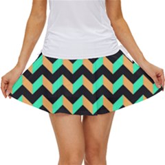 Modern Retro Chevron Patchwork Pattern Women s Skort by GardenOfOphir