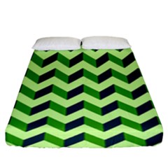 Modern Retro Chevron Patchwork Pattern Fitted Sheet (king Size) by GardenOfOphir