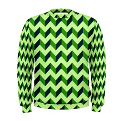 Modern Retro Chevron Patchwork Pattern Men s Sweatshirt by GardenOfOphir