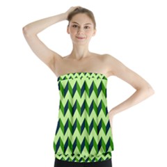 Modern Retro Chevron Patchwork Pattern Strapless Top by GardenOfOphir