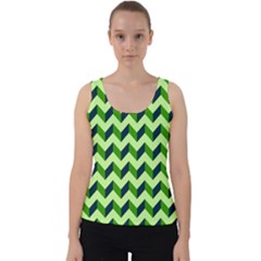 Modern Retro Chevron Patchwork Pattern Velvet Tank Top by GardenOfOphir