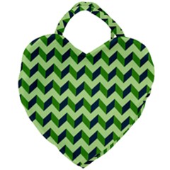 Modern Retro Chevron Patchwork Pattern Giant Heart Shaped Tote by GardenOfOphir