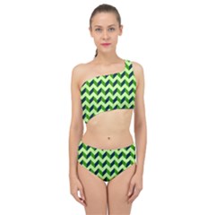 Modern Retro Chevron Patchwork Pattern Spliced Up Two Piece Swimsuit by GardenOfOphir