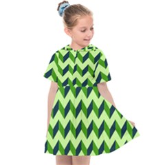 Modern Retro Chevron Patchwork Pattern Kids  Sailor Dress by GardenOfOphir