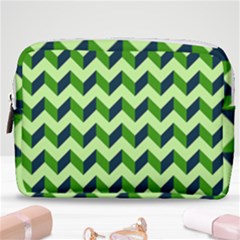 Modern Retro Chevron Patchwork Pattern Make Up Pouch (medium) by GardenOfOphir