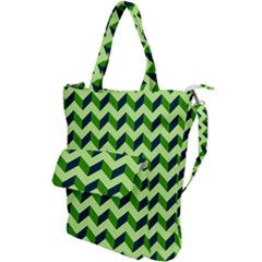 Modern Retro Chevron Patchwork Pattern Shoulder Tote Bag by GardenOfOphir