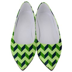 Modern Retro Chevron Patchwork Pattern Women s Low Heels by GardenOfOphir