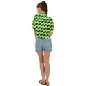 Modern Retro Chevron Patchwork Pattern Tie Front Shirt  View2